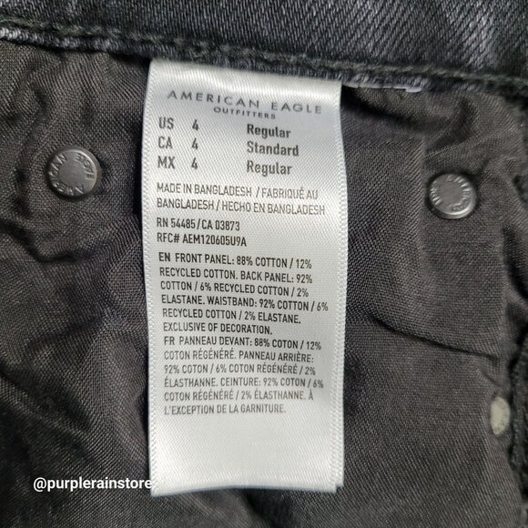 American Eagle Jeans 4 R Curvy Super High Rise Baggy Straight Strigid Denim - Picture 6 of 13